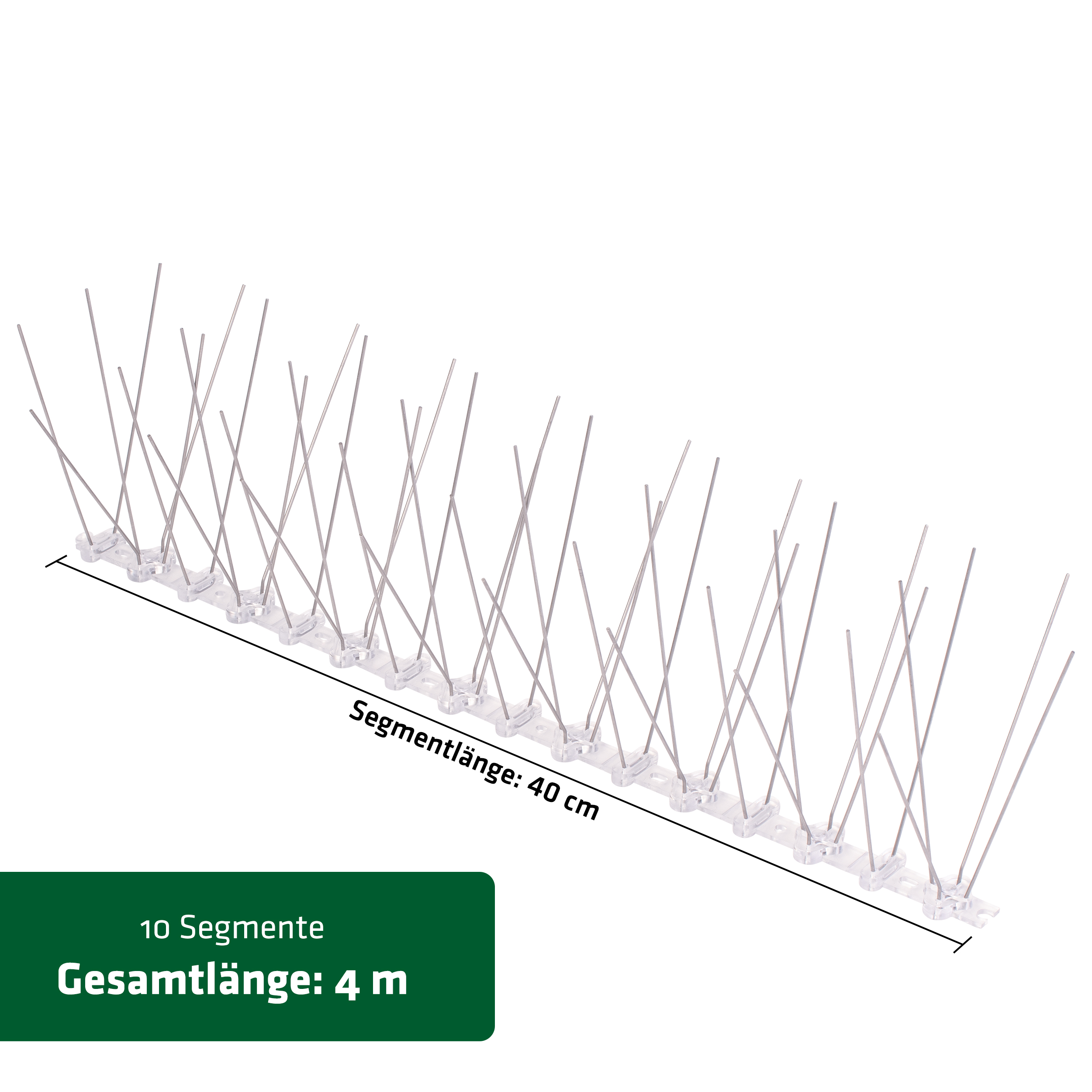 60079-Vogel-Anflug-Barriere-4m-Segmente Bird Repellent Spikes | 4m | against pigeons & other birds