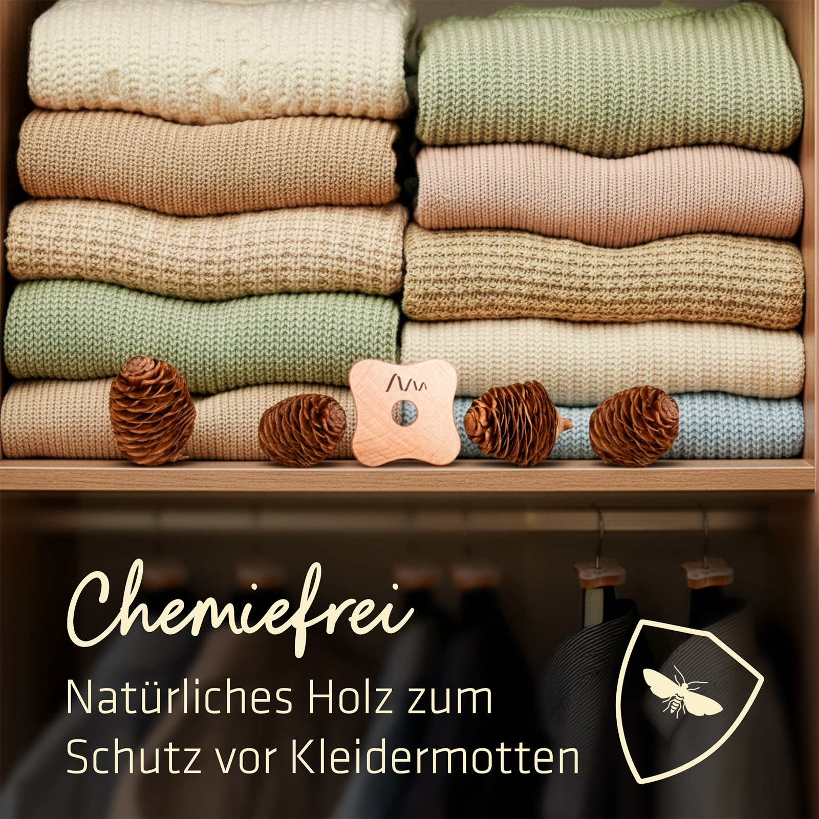 Ohne künstliche Chemikalien: Wir verwenden natürliches Zedernholz gegen Motten
