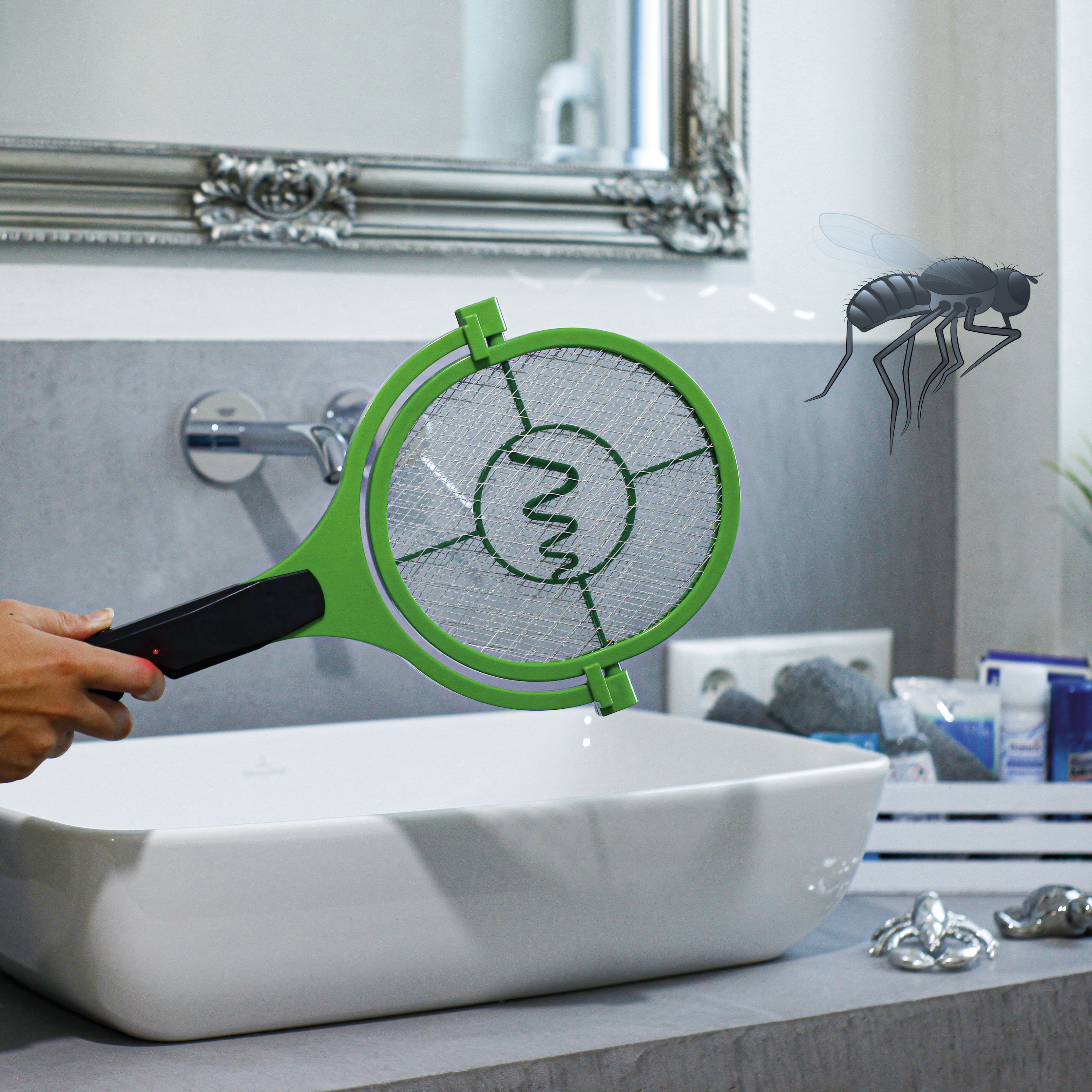 90° swivelling electric fly swatter