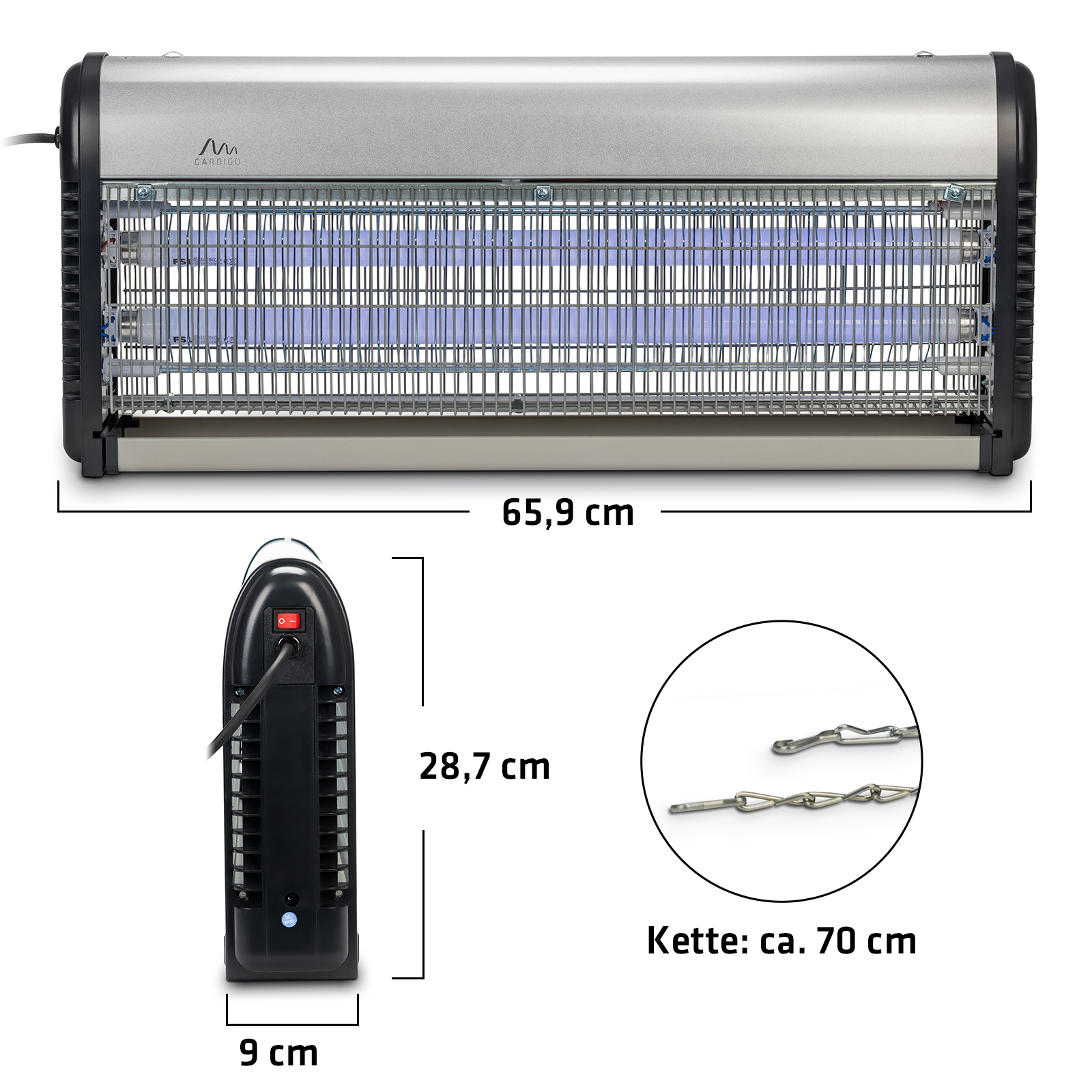 62403_Fluginsekten-Vernichter-Profi-150qm-masse Flying Insect Trap Professional 150 m² | our largest bug zapper!