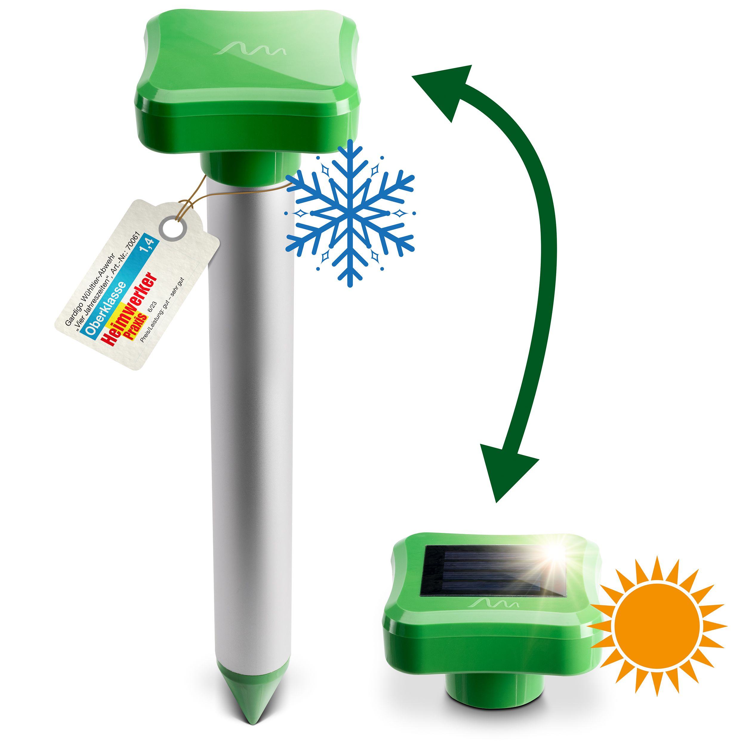 All year vole & mole repellent with solar panel and battery All year vole & mole repellent with solar panel and battery