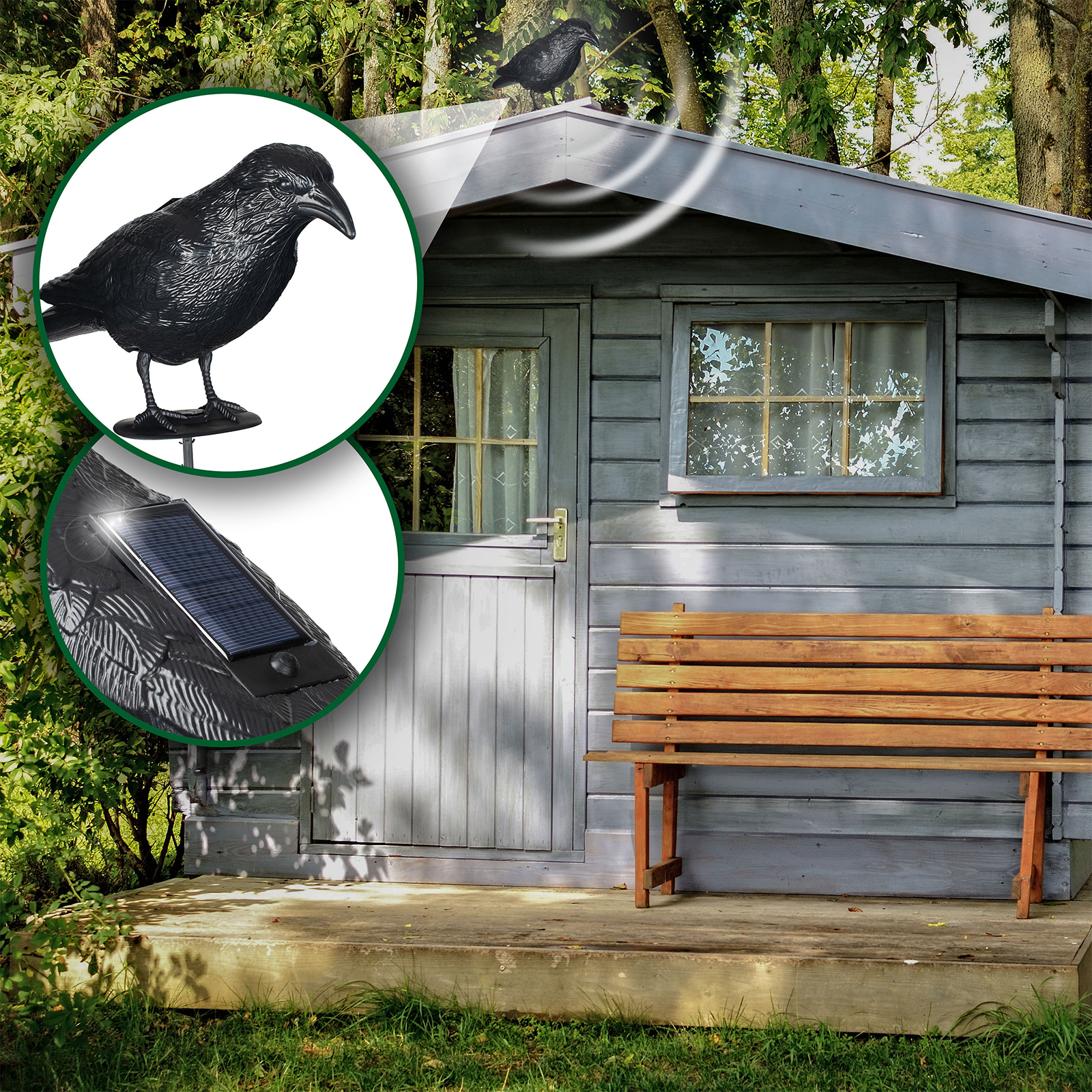60120-solar-taubenabwehr-kraehe-gartenhaus-dachjduf7qcO2iCL5 Solar Pigeon-Repeller Crow | with realistic sounds | radar motion sensor