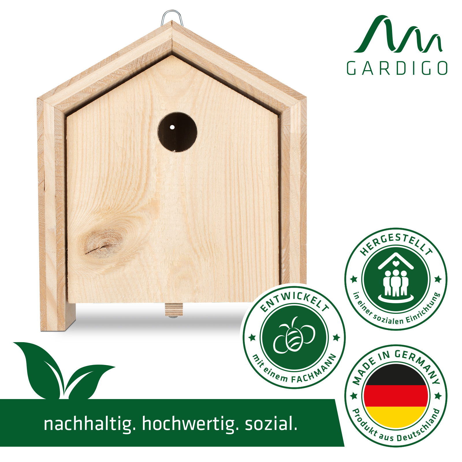 Der hochwertige Nistkasten aus sozialer Fertigung von GARDIGO