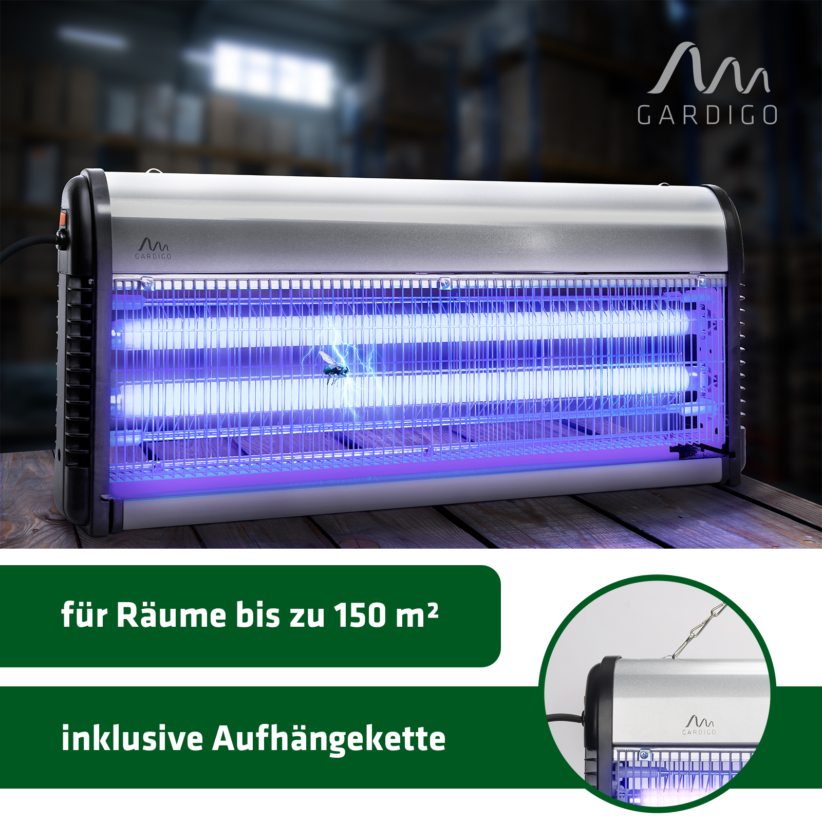 groesster-Insektenvernichter-62403 Flying Insect Trap Professional 150 m² | our largest bug zapper!