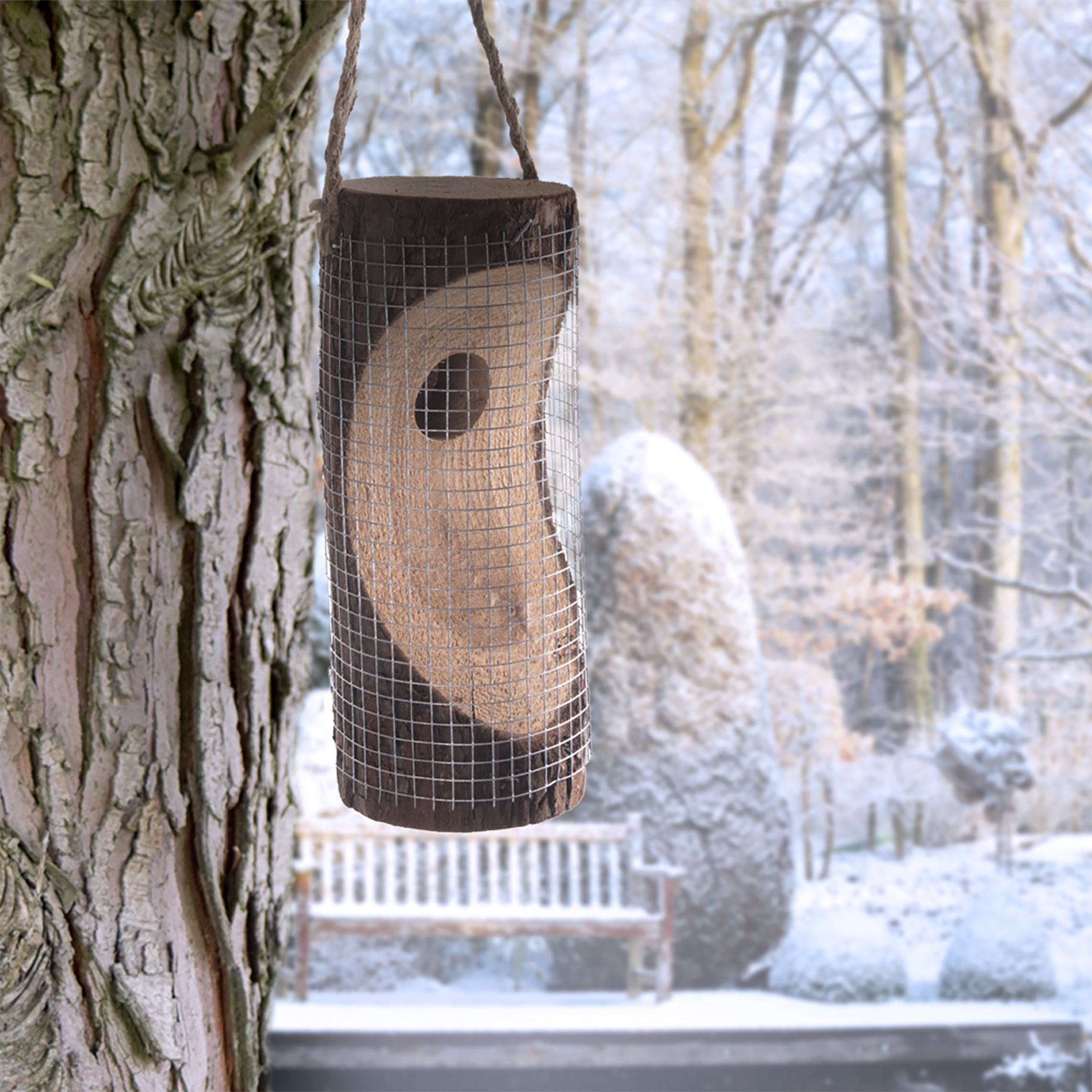 90581-Vogelfuttersaeule-Winter-Nahrungsquelle Feeding Station for Birds | bird feeder
