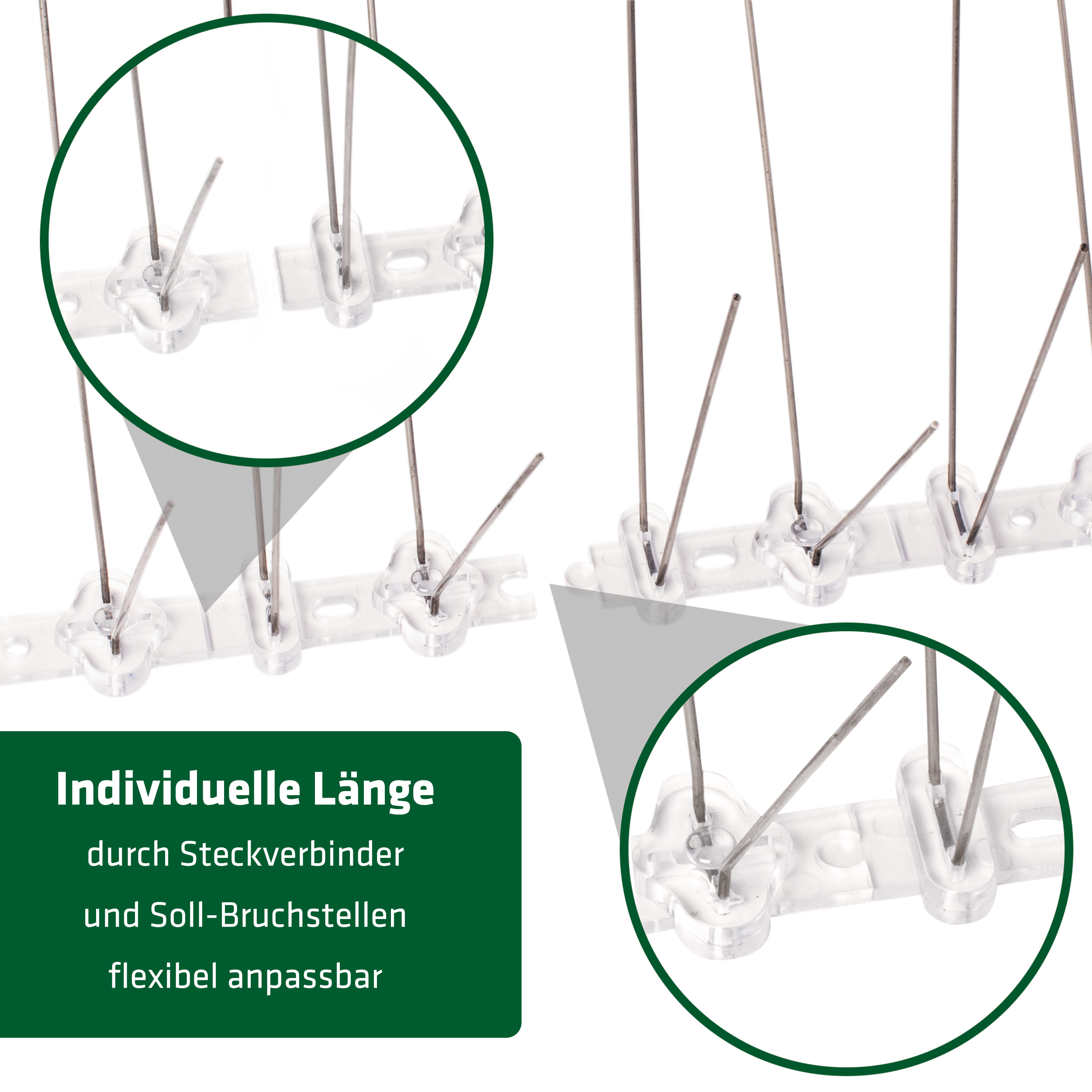 60079-Vogel-Anflug-Barriere-4m-anpassbar-individuell Bird Repellent Spikes | 4m | against pigeons & other birds