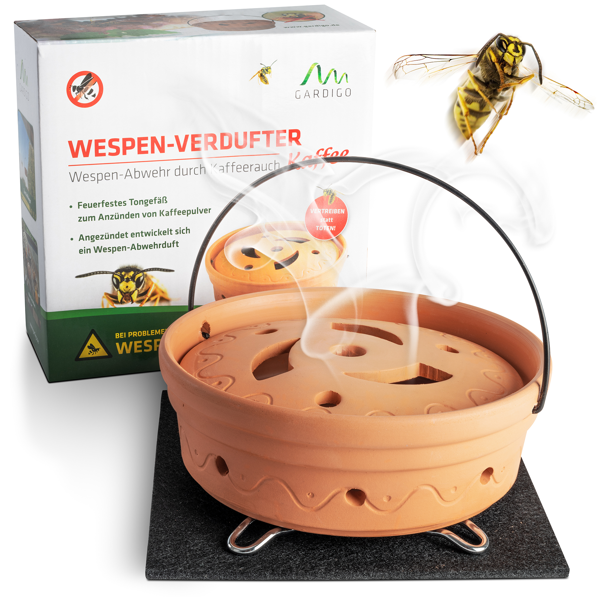 Gardigo-Wespen-Verdufter-Kaffee-25186 Wasp Repellent Coffee | get rid of wasps with smoke