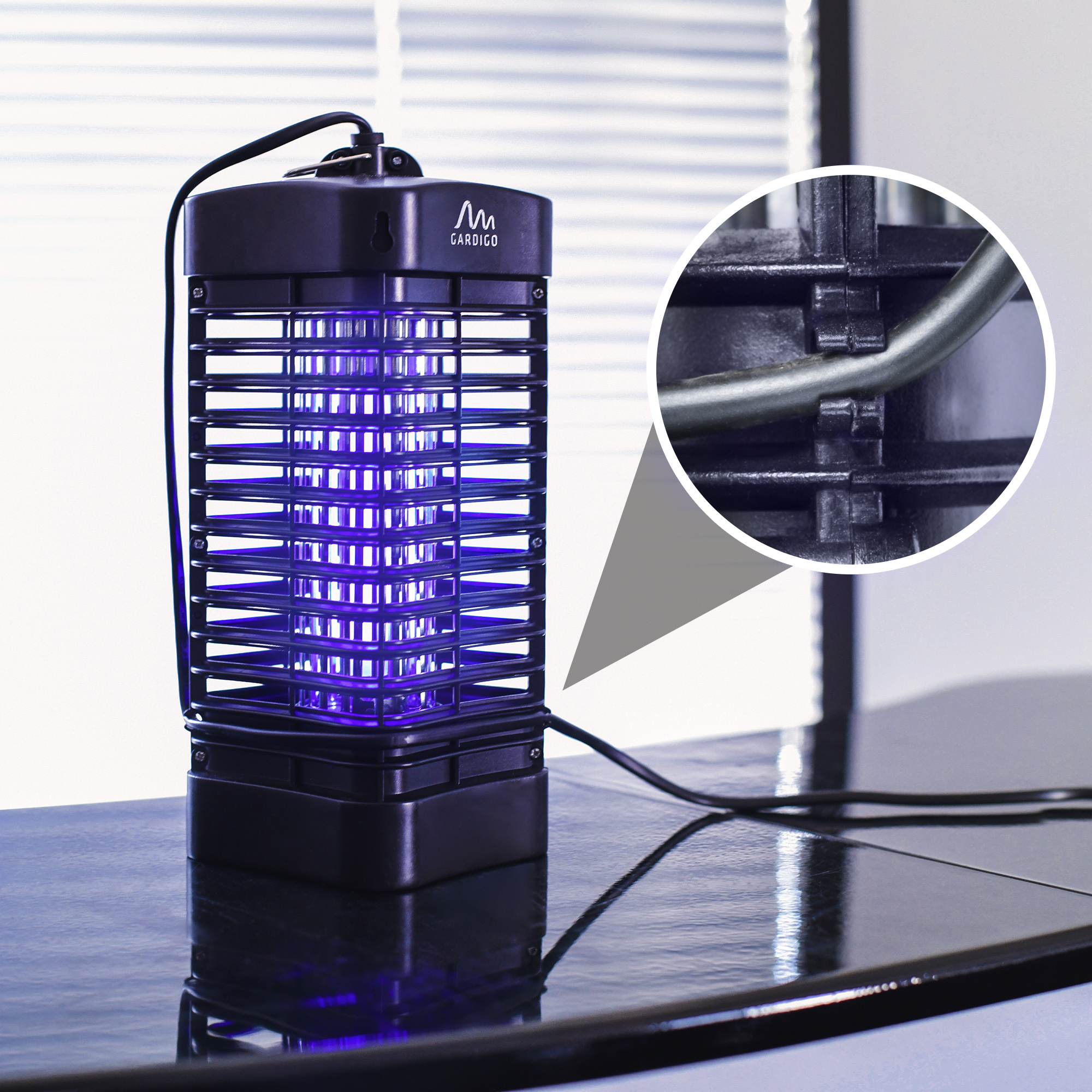 62303-Fluginsektenvernichter-25qm-UV-Licht-Kabelfuehrung-zum-Aufstellen electric mosquito trap