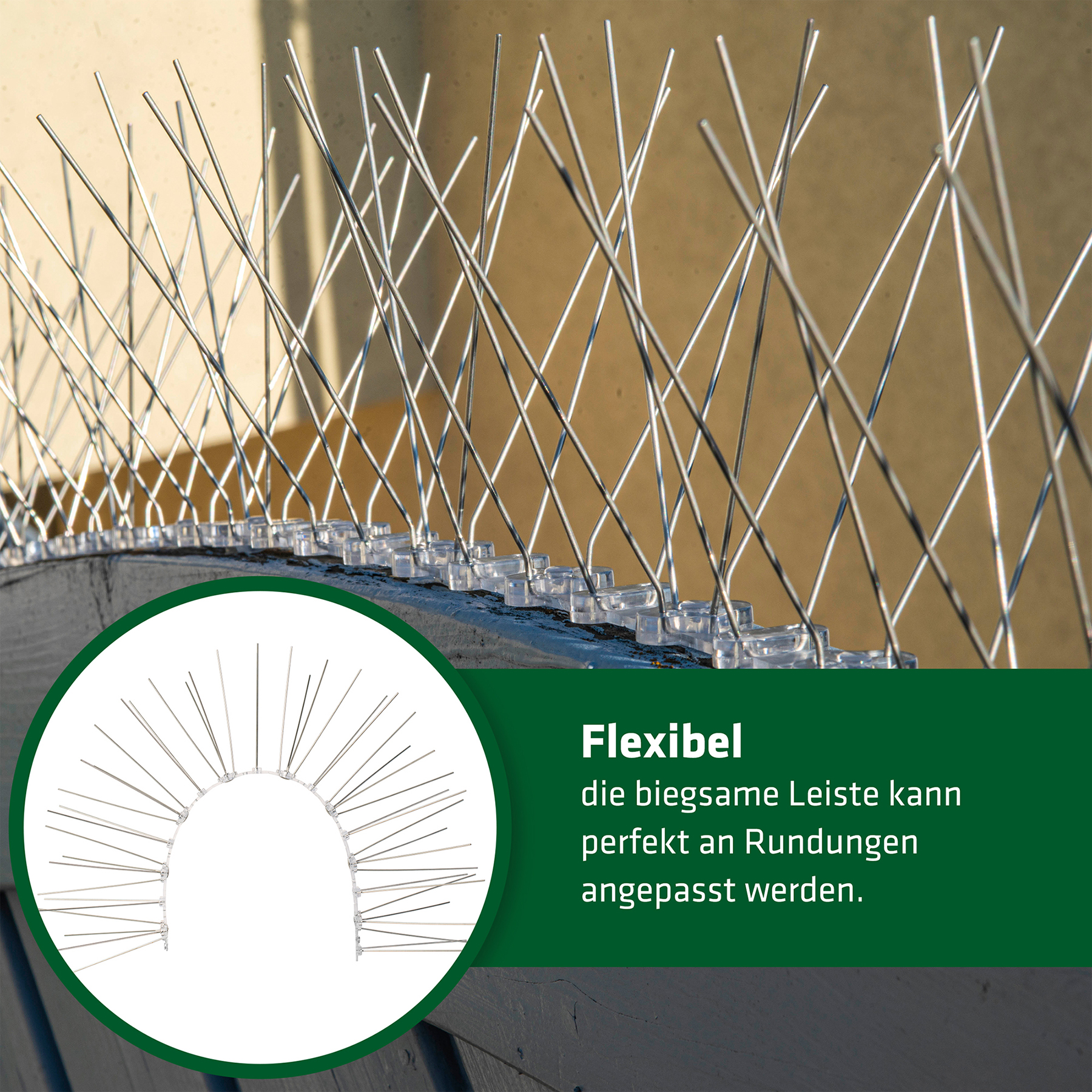 flexibel-einsetzbare-taubenabwehr-60079 Bird Repellent Spikes | 4m | against pigeons & other birds