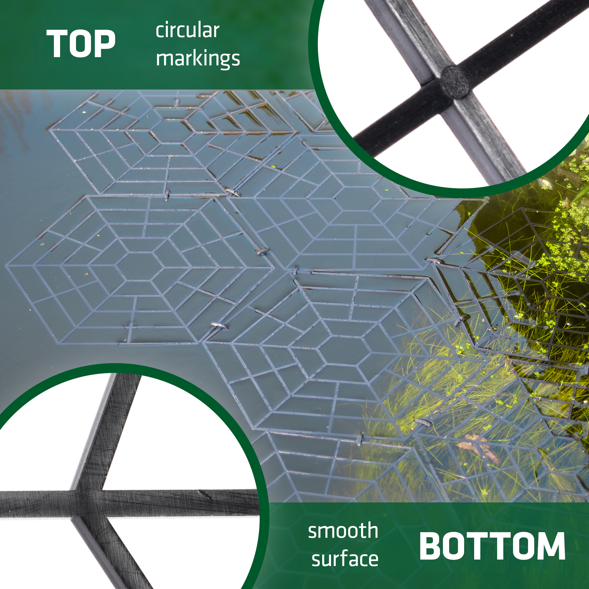 the top of the product has circular markings, the bottom is smooth