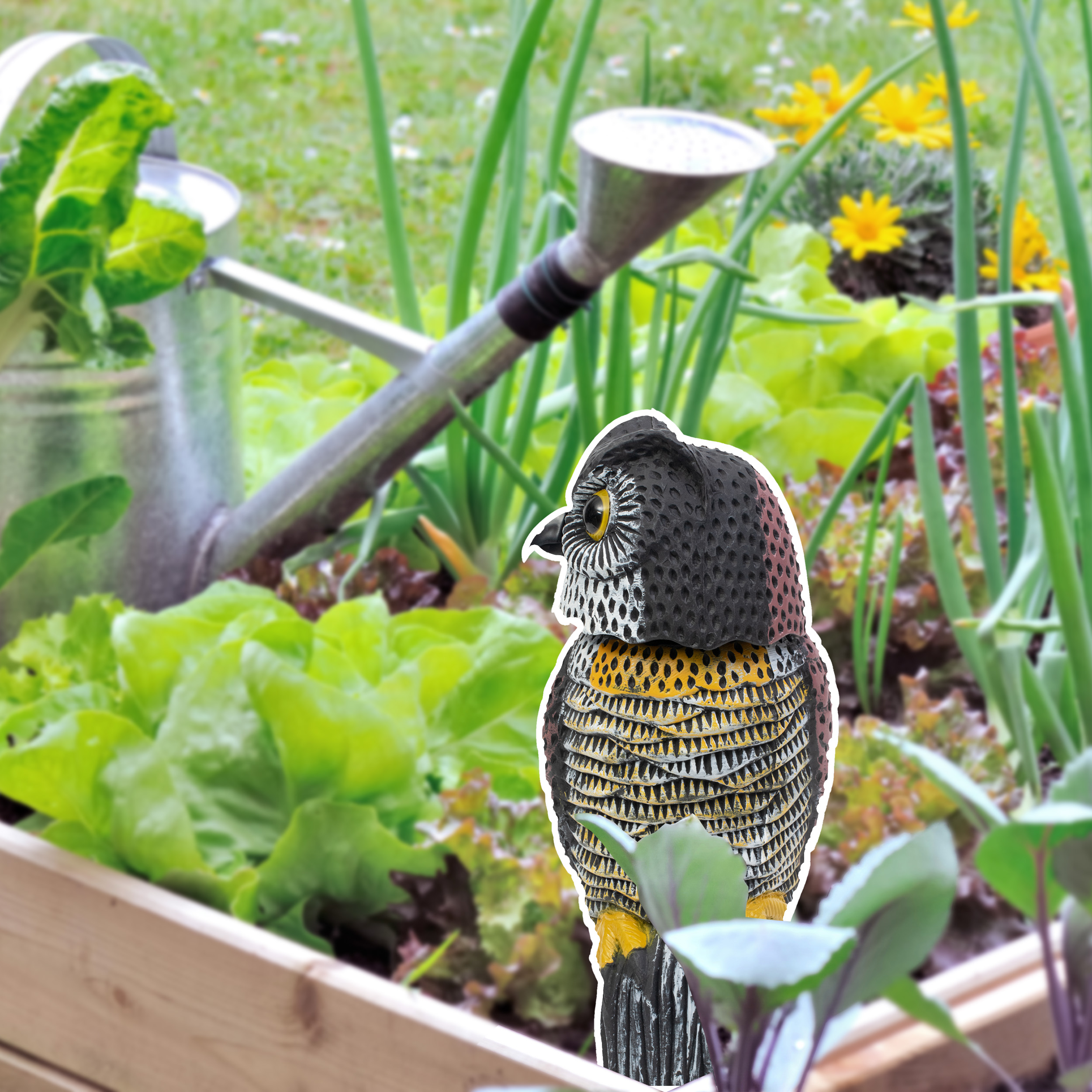 60102-Vogel-Abwehr-Eule-Gemuese-schuetzen Bird Deterrent Owl