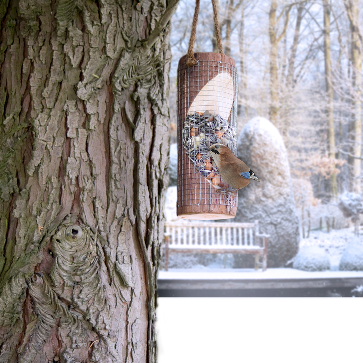 90581-Vogelfuttersaeule-Vogelfuetterung-im-Winter Feeding Station for Birds | bird feeder