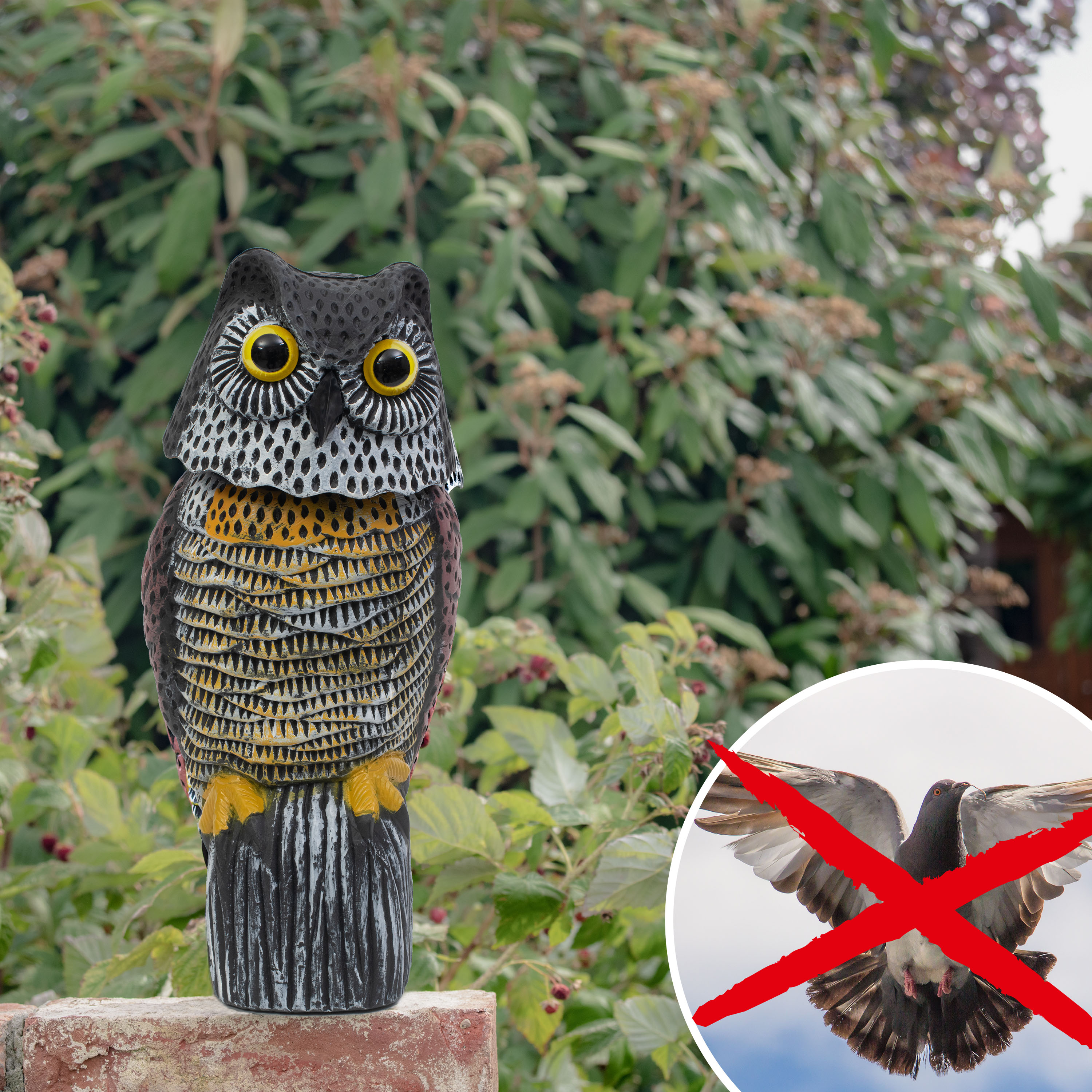 60102-Vogel-Abwehr-Eule-gegen-Tauben-Voegel-vertreiben Bird Deterrent Owl