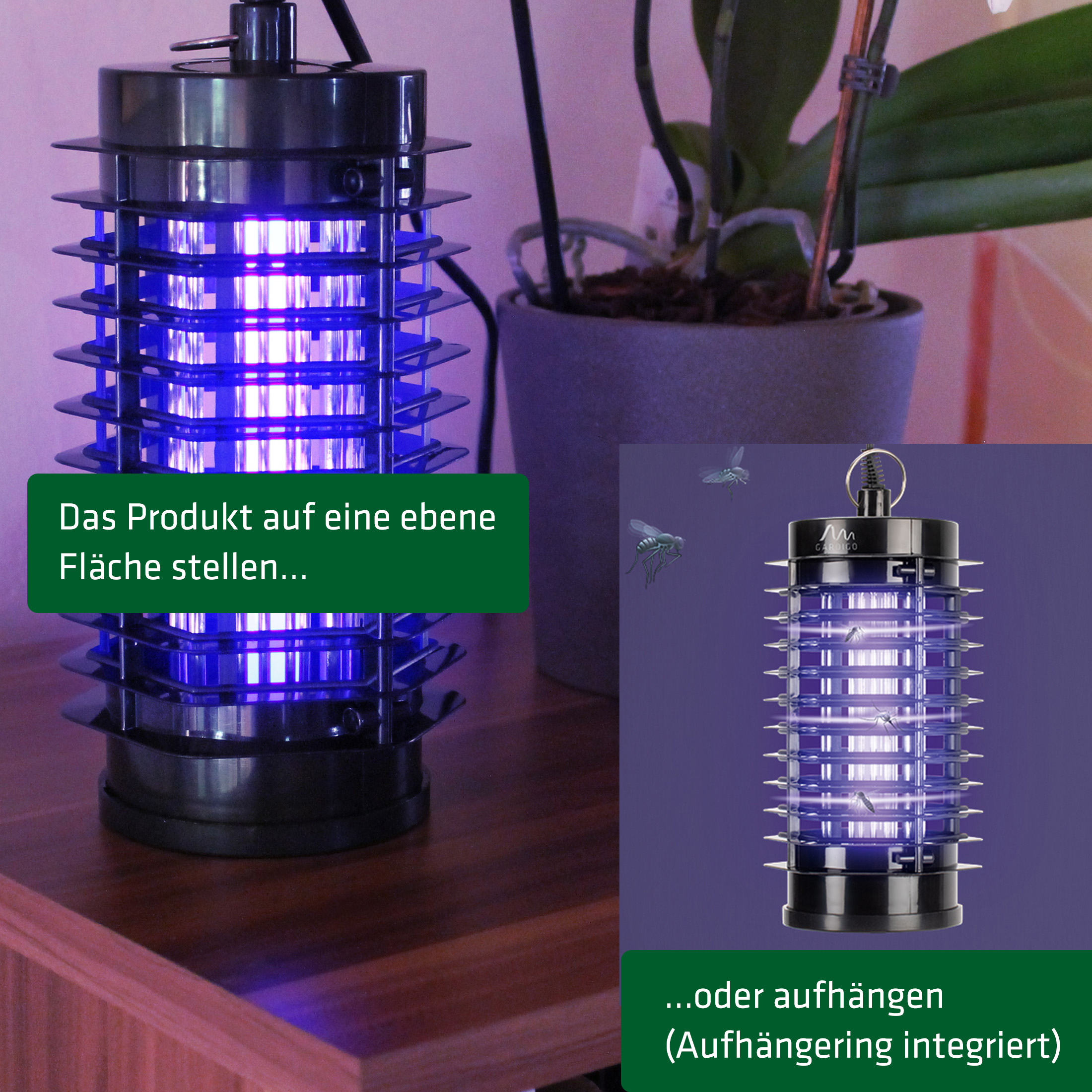 mueckenlampe-aufstellen-aufhaengen-62331_ama Flying Insect Killer 25 m² | mosquito trap with ultraviolet light