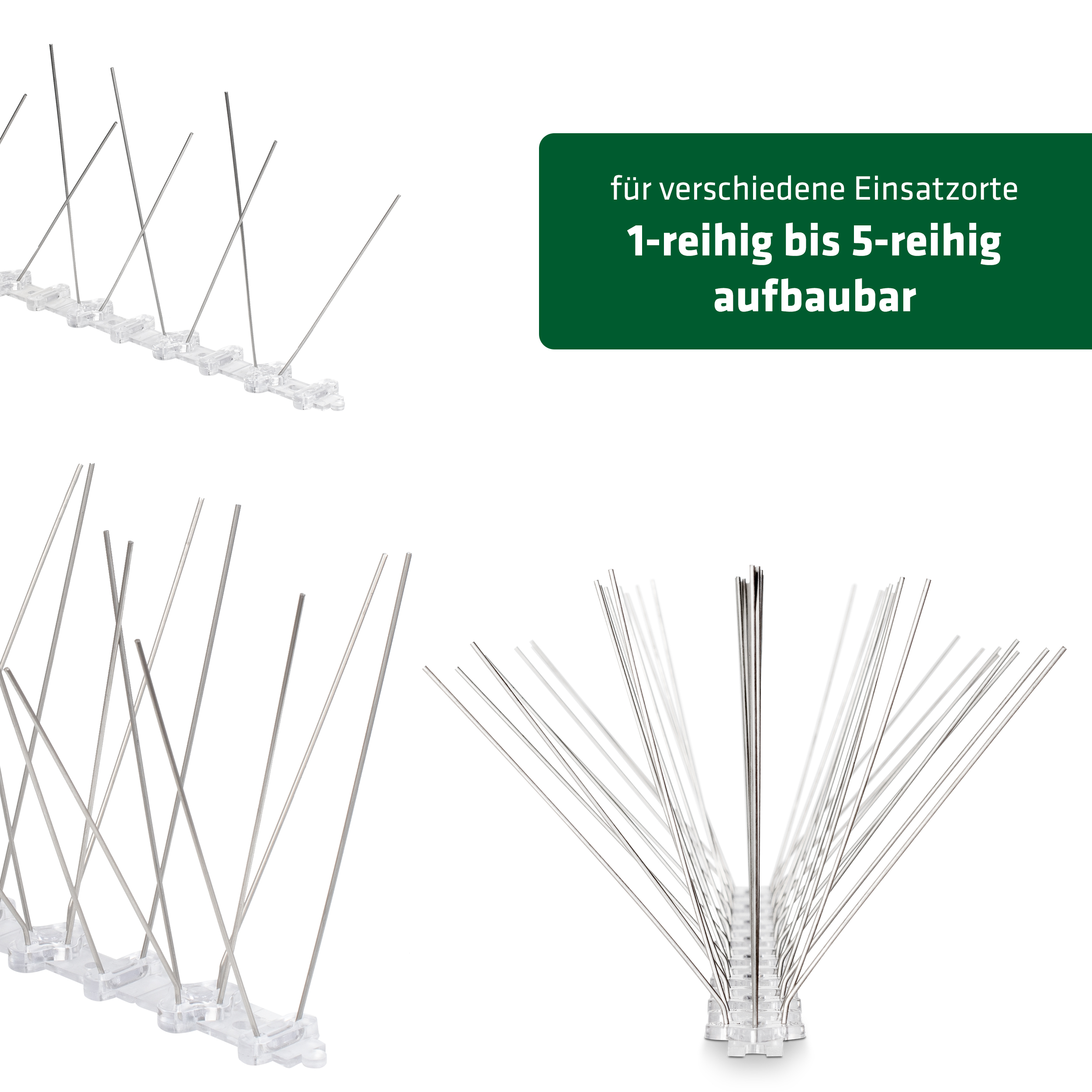 taubenspikes-5-reihig-60079 Bird Repellent Spikes | 4m | against pigeons & other birds