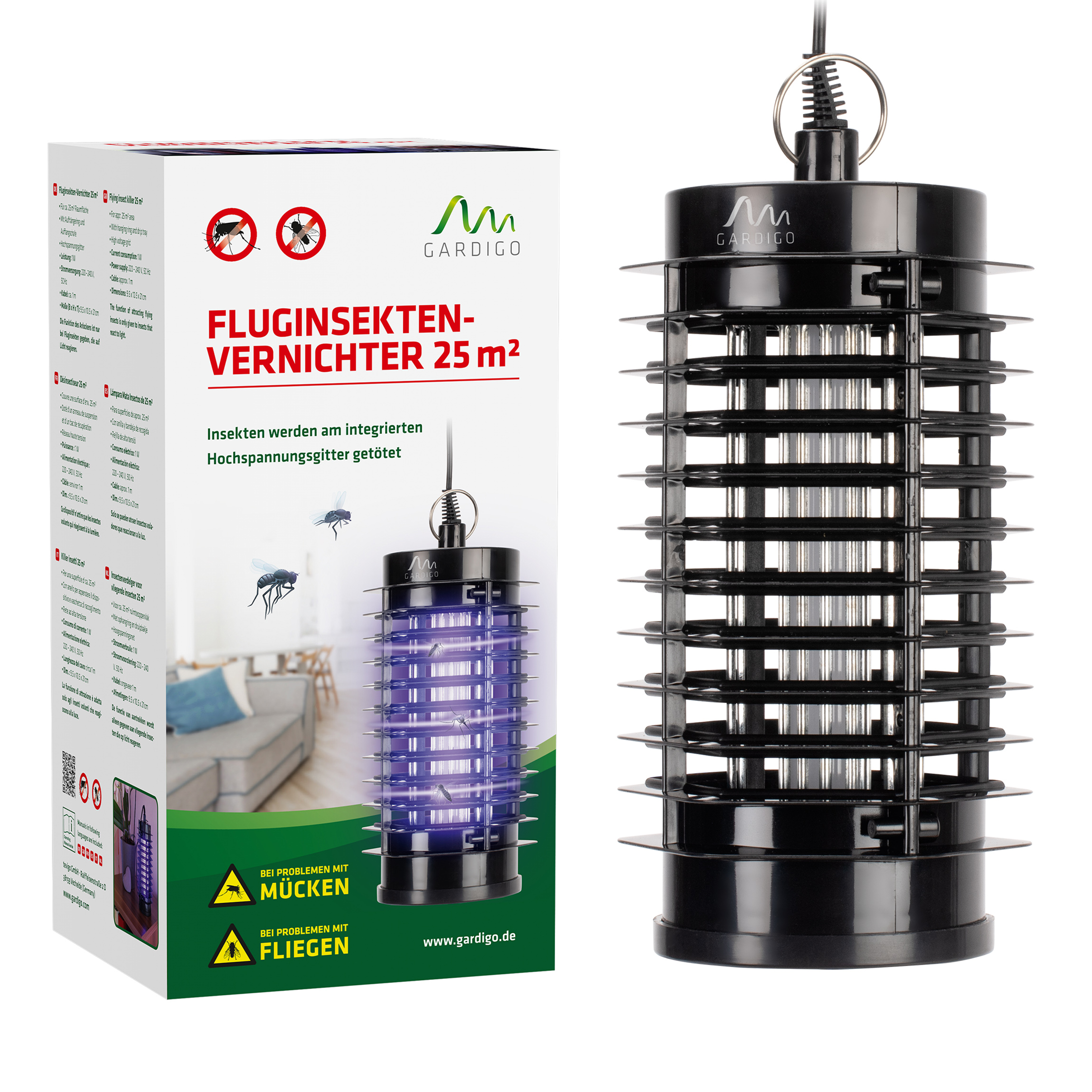 62331-Fluginsekten-Vernichter-25qm-Insekten-Problem-mit-Muecken Flying Insect Killer 25 m² | mosquito trap with ultraviolet light