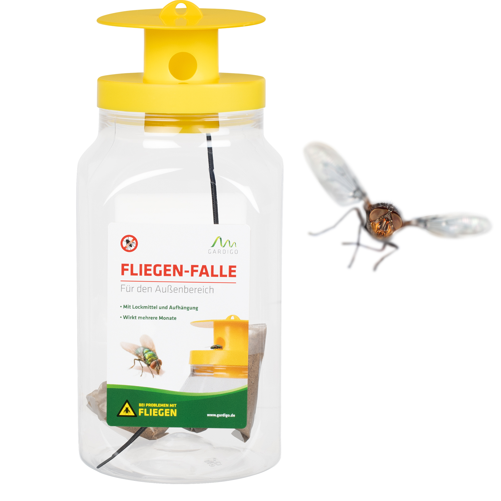 Monitoring Fliegen-Falle inklusive Kabelbinder zum Aufhängen.