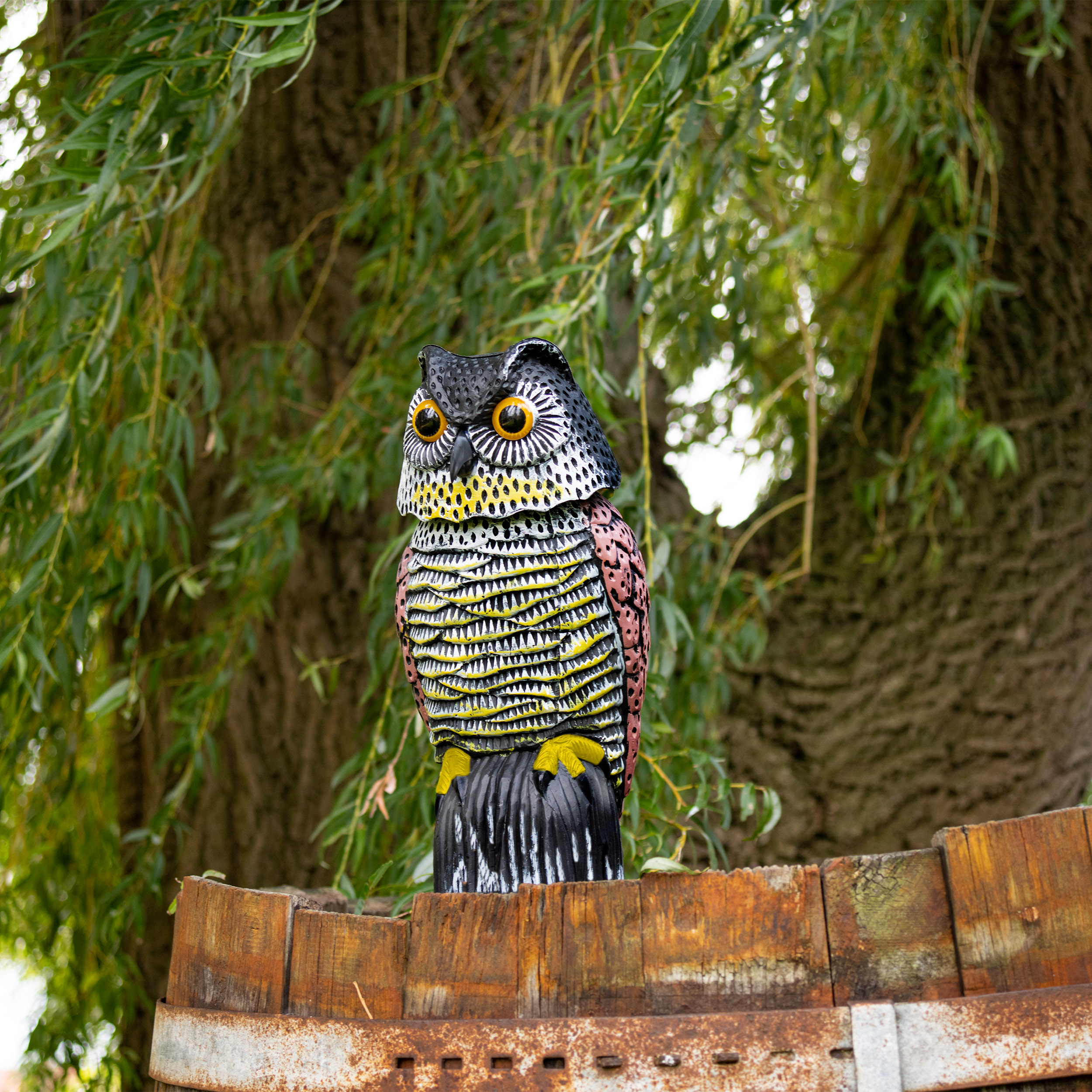 60102-Vogel-Abwehr-Eule-Gartendeko-gegen-Voegel Bird Deterrent Owl
