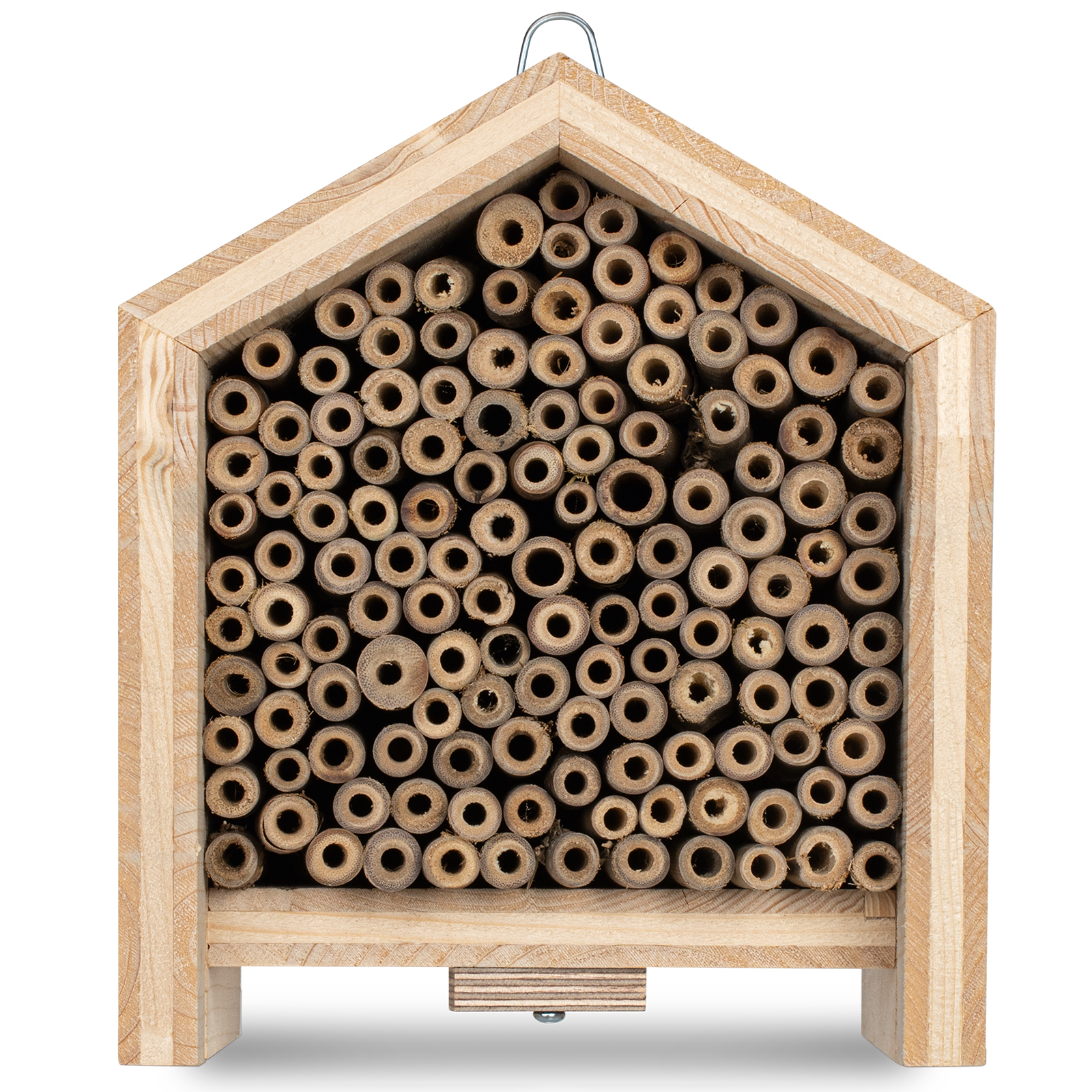 Durch die verschiedenen Rohrdurchmesser können sich mehrere Wildbienenarten hier einnisten. 