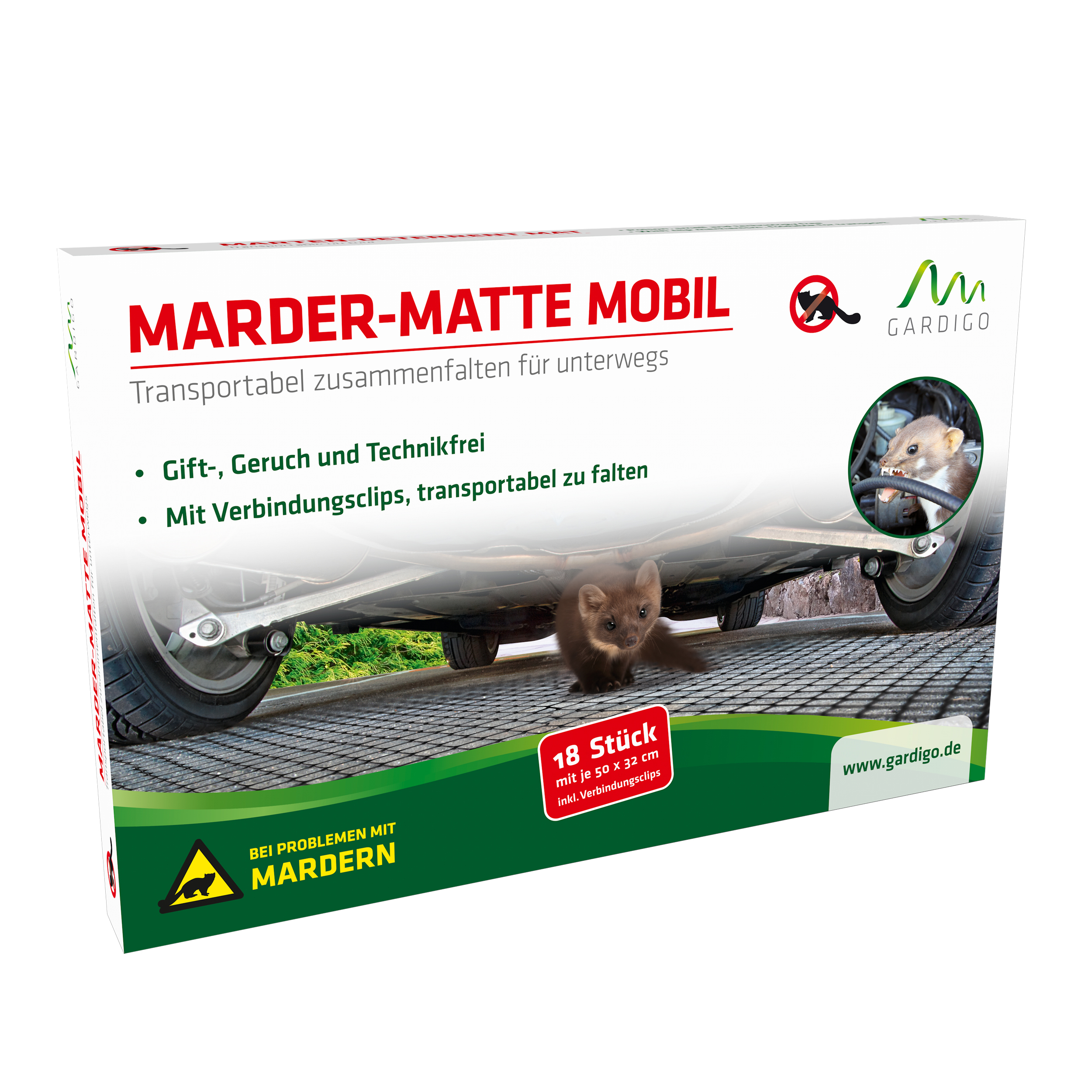 Marder-Matte Mobil, faltbares Marderschutzgitter