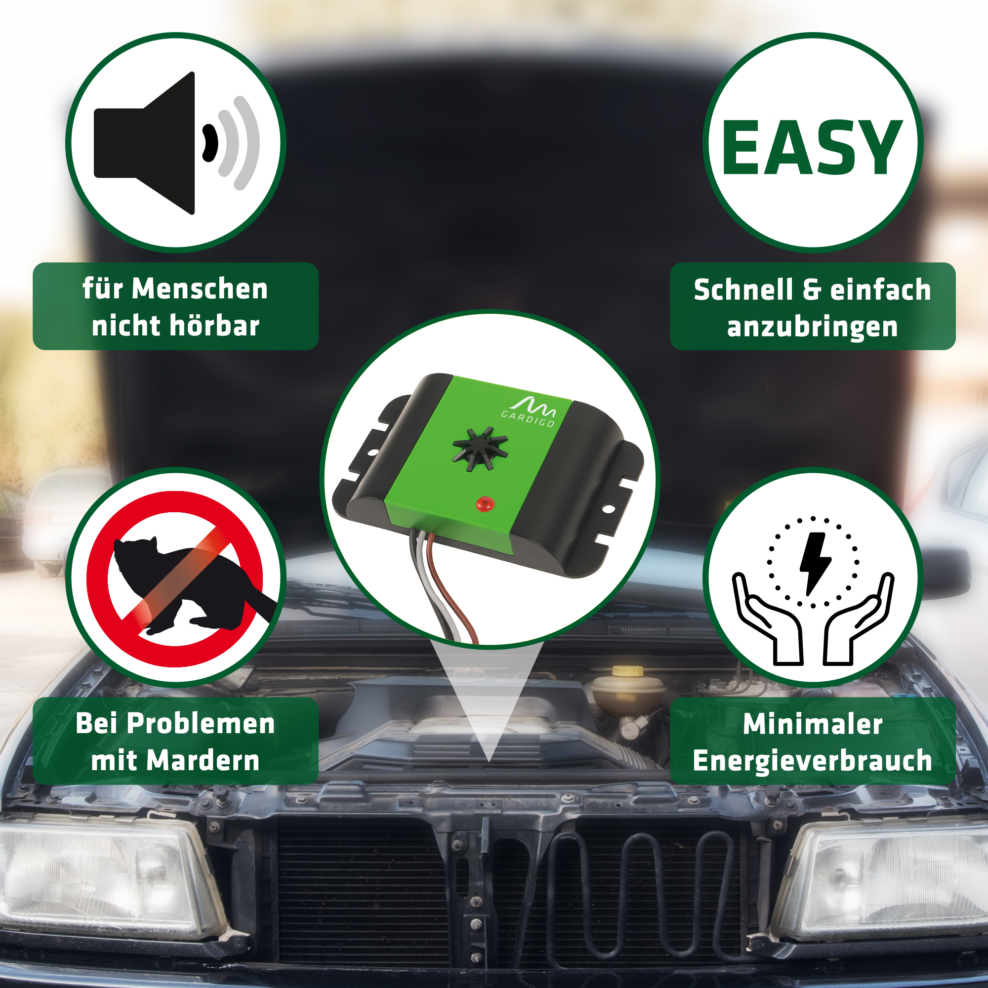 Ultrasonic marten repellent | for cars & other vehicles